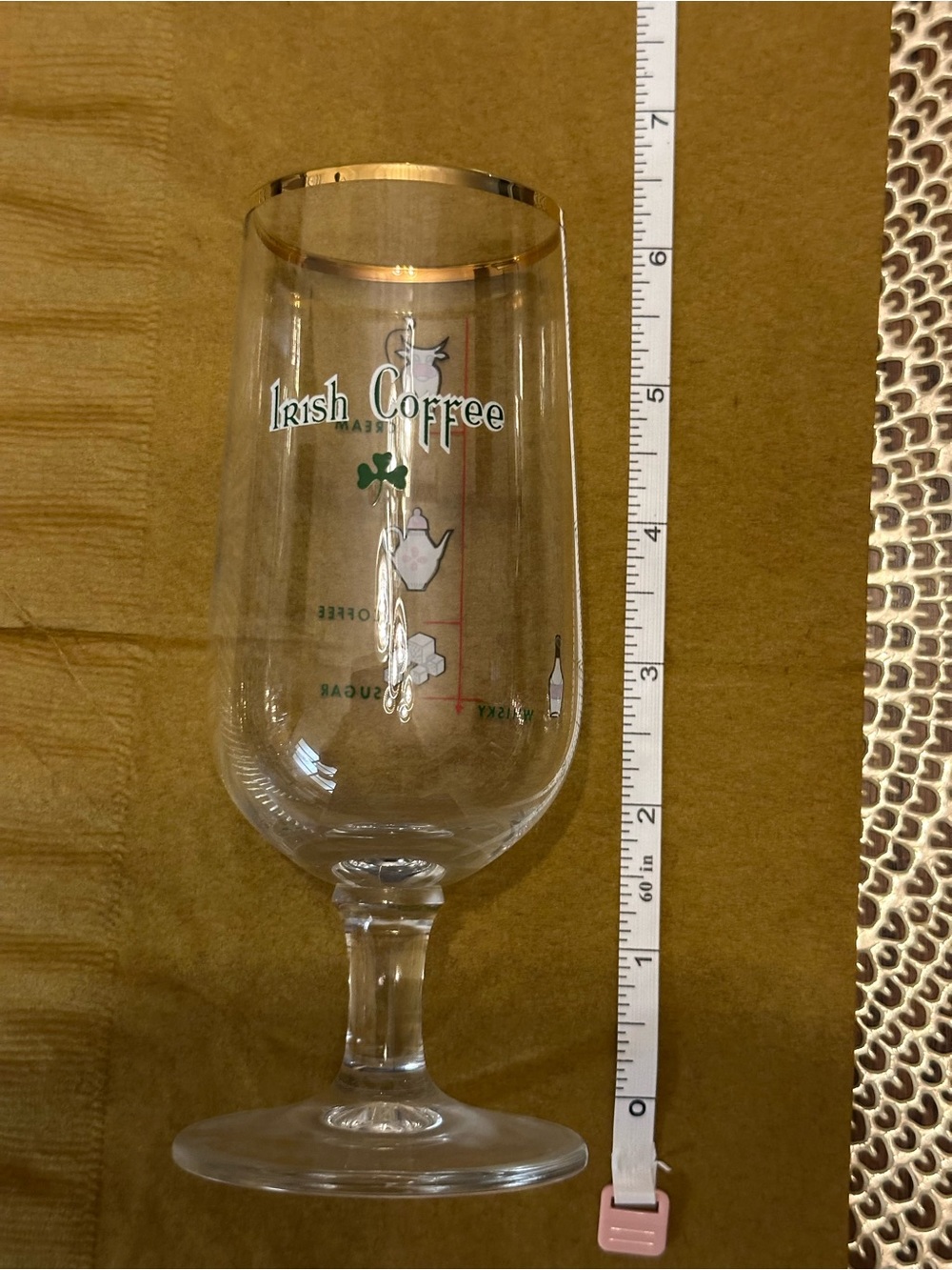 Vintage Irish Coffee Glass with Gold Rim - Clear - Picture 6 of 6